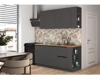Кухонный гарнитур Гледис 1.7м ЛДСП - Графит (Рикко)