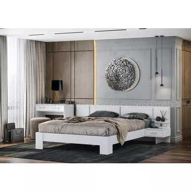 Спальня Эва - Комплект 4 - Белый гладкий (МК Стиль)