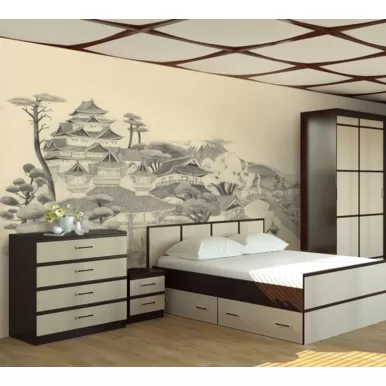 Спальня Джулия - Комплект 3 - Венге/Дуб атланта (Рикко)