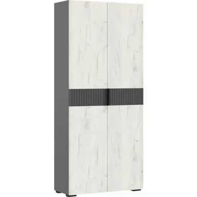 Шкаф 2-х ств. (800) Роджина - Графит / Дуб Крафт белый (МИФ)