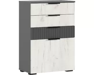 Комод Роджина - Графит / Дуб Крафт белый (МИФ)