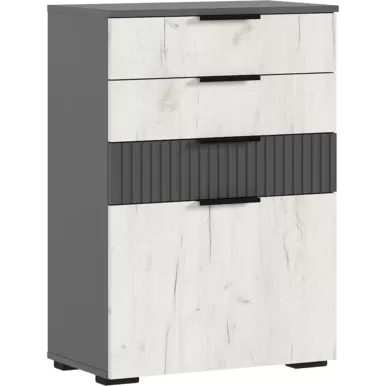 Комод Роджина - Графит / Дуб Крафт белый (МИФ)