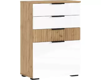 Комод Роджина - Дуб Крафт / Белый глянец (МИФ)