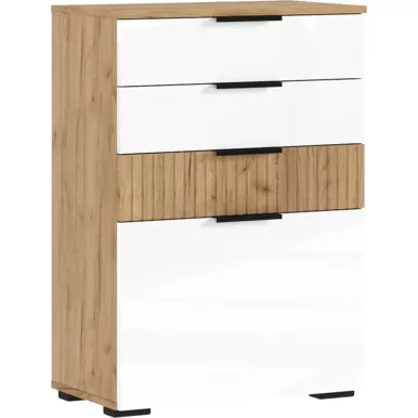 Комод Роджина - Дуб Крафт / Белый глянец (МИФ)