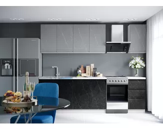 Кухня Скала 2.0м - Гранит Маус/Гранит Оникс (ДСВ Мебель)