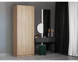 Шкаф Локер 2-х дверный складной Push-to-move правый (ЛДСП, 800) - Дуб Сонома (E1)