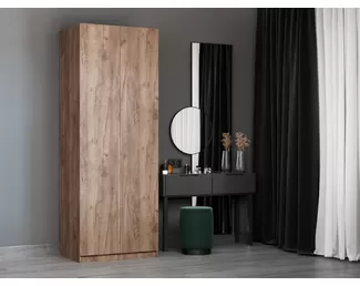 Шкаф Локер 2-х дверный складной Push-to-move левый (ЛДСП, 800) - Дуб Крафт табачный (E1)