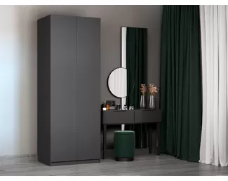 Шкаф Локер 2-х дверный складной Push-to-move левый (ЛДСП, 800) - Серый Диамант (E1)