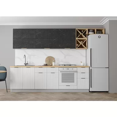 Кухня Монца 3.2м - Гранит Оникс/Белый Софт (ДСВ Мебель)