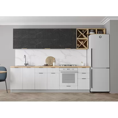Кухня Монца 3.2м - Гранит Оникс/Белый Софт (ДСВ Мебель)