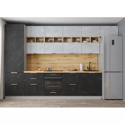 Кухня Монца 3.6м - Гранит Маус/Гранит Оникс (ДСВ Мебель)