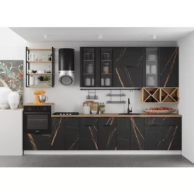 Кухня Монца 3.4м - Кварц черный (ДСВ Мебель)