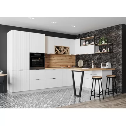 Кухня угловая Монца 3.2х2.4м - Белый Софт (ДСВ Мебель)