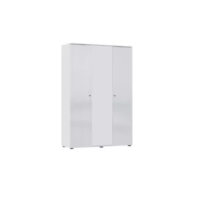 Шкаф трехстворчатый Оливия - Белый / Белый глянец (МИФ)