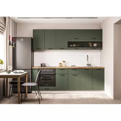 Кухня Ройс 2.4м - Оливково-зеленый (ДСВ Мебель)