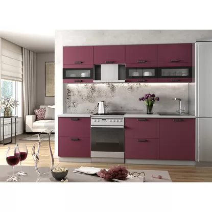 Кухня Ройс 2.4м - Виноград Софт (ДСВ Мебель)