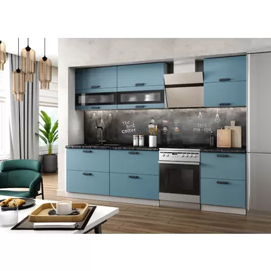 Кухня Ройс 2.2м - Лазурь Софт (ДСВ Мебель)