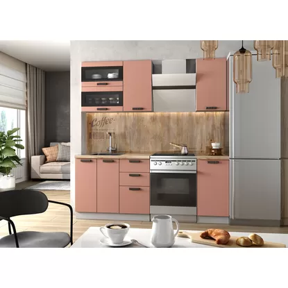 Кухня Ройс 1.4м - Персик Софт (ДСВ Мебель)
