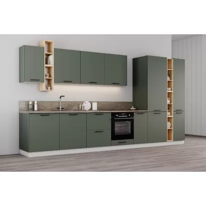 Кухня Ройс 4.0м - Оливково-зеленый (ДСВ Мебель)