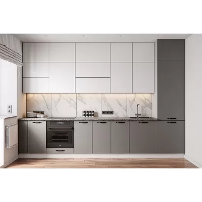 Кухня Ройс 3.6м - Белый Скин/Графит Скин (ДСВ Мебель)