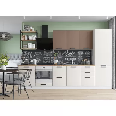 Кухня Ройс 3.3м - Грей Софт/Ваниль Софт (ДСВ Мебель)