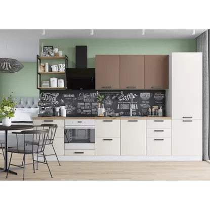 Кухня Ройс 3.3м - Грей Софт/Ваниль Софт (ДСВ Мебель)