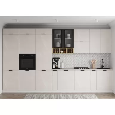 Кухня Ройс 4.0м - Кварц бежевый (ДСВ Мебель)