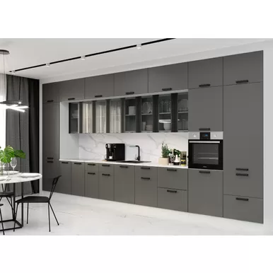 Кухня Ройс 5.0м - Графит Софт (ДСВ Мебель)