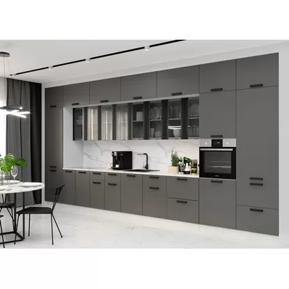 Кухня Ройс 5.0м - Графит Софт (ДСВ Мебель)