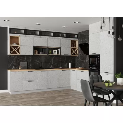 Кухня угловая Ройс 3.0х2.8м - Гранит Маус (ДСВ Мебель)