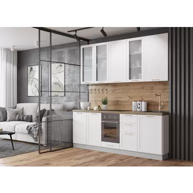Кухня Квадро 2.15м - Белый Софт (ДСВ Мебель)