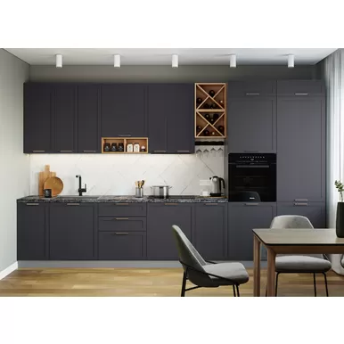 Кухня Квадро 3.8м - Железо (ДСВ Мебель)