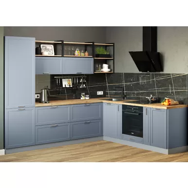 Кухня угловая Квадро 2.8х2.4м - Лунный свет (ДСВ Мебель)