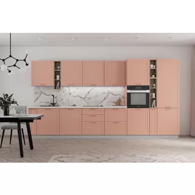 Кухня Квадро 4.0м - Персик Софт (ДСВ Мебель)