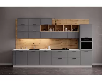 Кухня Марта 4.0м - Графит Скин (ДСВ Мебель)