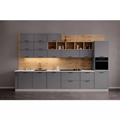 Кухня Марта 4.0м - Графит Скин (ДСВ Мебель)