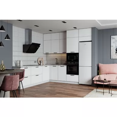 Кухня угловая Марта 2.4х2.7м - Белый Скин (ДСВ Мебель)