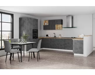 Кухня угловая Фенис 2.4х3.6х1.8м - Палм Грей (ДСВ Мебель)