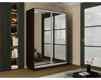 Шкаф-купе Широкий Экспресс-2 2-х дверный (Зеркало, 1800х2200х440) - Венге (E1)