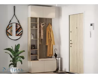 Прихожая Бохо НМ-2 - Дуб Крафт серый / Кашемир (МК Стиль)