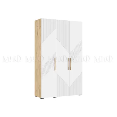 Шкаф 3-х ств. Ирис - Дуб Крафт золотой / Белый (МИФ)