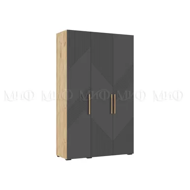 Шкаф 3-х ств. Ирис - Дуб Крафт золотой / Браш Графит (МИФ)