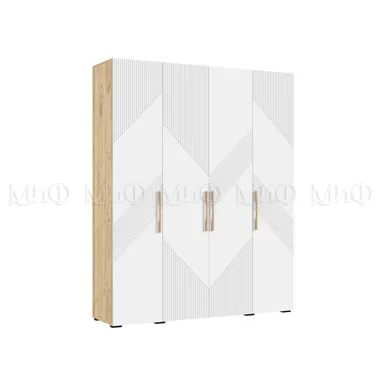 Шкаф 4-х ств. Ирис - Дуб Крафт золотой / Белый (МИФ)