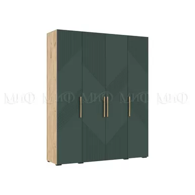 Шкаф 4-х ств. Ирис - Дуб Крафт золотой / Браш Мени Грин (МИФ)