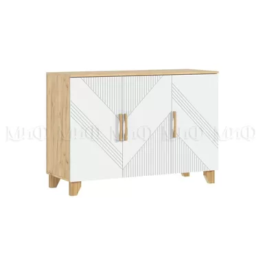 Комод Ирис - Дуб Крафт золотой / Браш Вайт (МИФ)