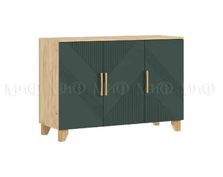 Комод Ирис - Дуб Крафт золотой / Браш Мени Грин (МИФ)