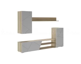 Гостиная Лия 6 - Дуб Сонома / Серый дым (Рикко)