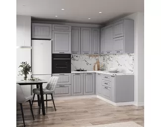 Кухня угловая Империя 2.6х1.85м - Серый Эмалит (ДСВ Мебель)