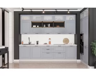 Кухня угловая Империя 3.0х1.2м - Серый Эмалит (ДСВ Мебель)