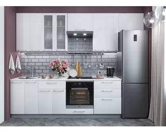 Кухня Олива 3.0м - Снег (ДСВ Мебель)